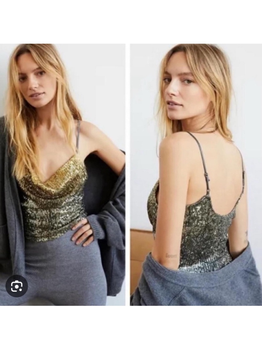 Free People Rose Gold Stop&stare Cami Top
